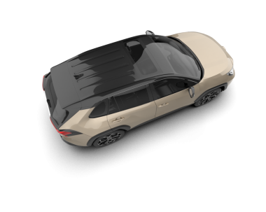 Stüdyoda beyaz arka planda modern bir arabanın 3 boyutlu görüntüsü..