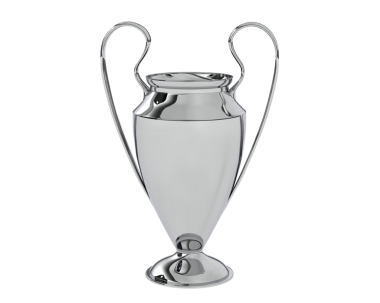 trophy cup with a ball isolated on white background. realistic vector illustration