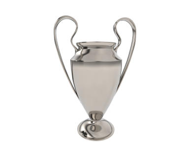 football cup with the first prize on isolated white background