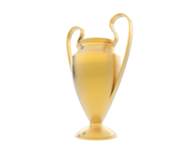 soccer trophy cup with gold ribbon vector design