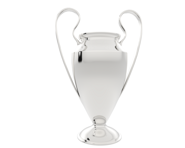 cup with football isolated on white background