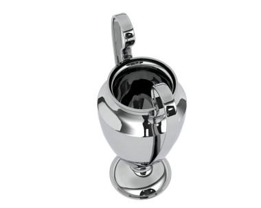 modern silver kettle with water splash isolated on white