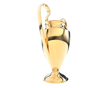 cup of gold football with a ribbon. vector.