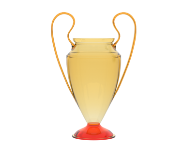 golden trophy cup on the white background