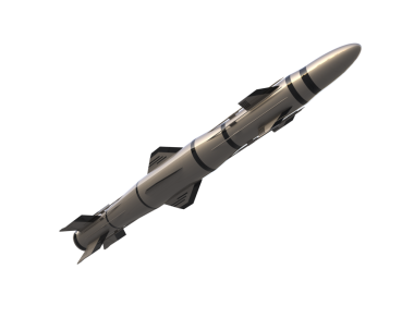 3 d illustration of rocket on white background