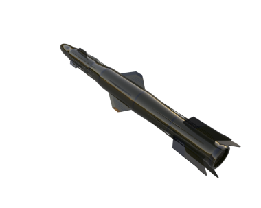 Siyah arka plan üzerine izole roket