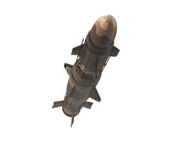 3 d illustration of a black bomb on a dark background