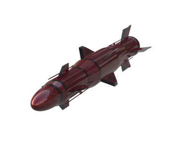 Siyah arka plan üzerine izole roket.