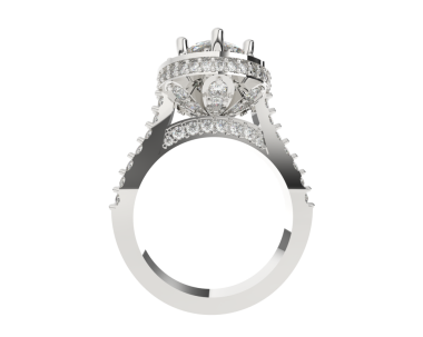 3 d illustration of an diamond with ring on a white background