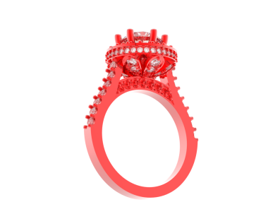 ring with a diamond on the white background 3 d rendering. 3 d illustration