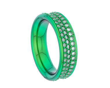green round ring with diamonds