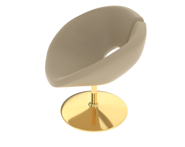 empty golden plate isolated on white