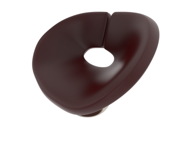 3 d rendering of a black chocolate heart isolated on white background.