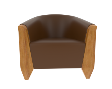 modern wooden sofa isolated on white background