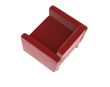 red empty open book on white background