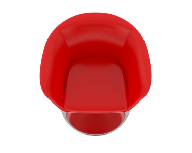 red plastic armchair isolated on white background. 3 d illustration.