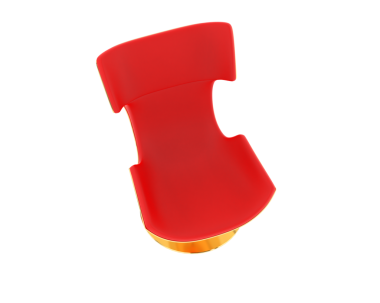 red rubber stamp letter i isolated on white background