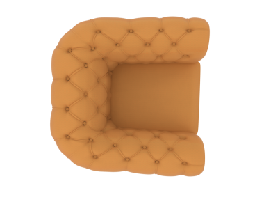 3 d rendering of a golden armchair isolated on a white background