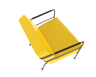 empty yellow armchair 3 d rendering
