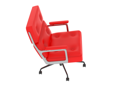 3 d red office chair isolated on white background