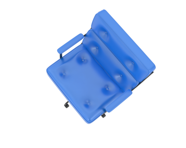 3 d rendering of a blue medical bag isolated on a black background