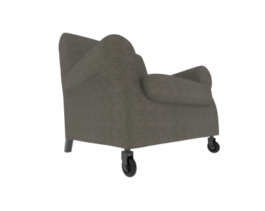armchair with metal texture. 3 d illustration.
