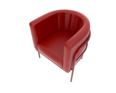 red armchair isolated in a white background