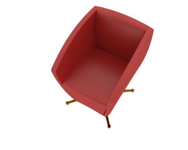 red empty open empty chair isolated on white background. 3 d render
