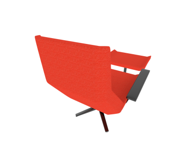 Beyaz arkaplanda bir sandalyenin 3 boyutlu canlandırması