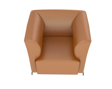3 d rendering of a leather armchair isolated on white background