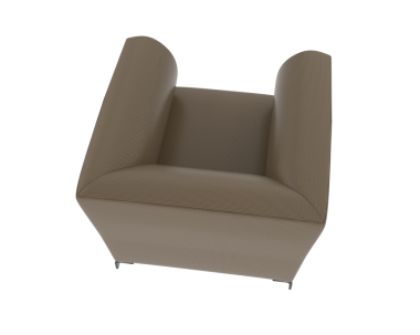 brown leather armchair on white background, 3 d illustration
