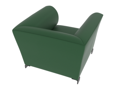 green sofa on white background, 3 d rendering