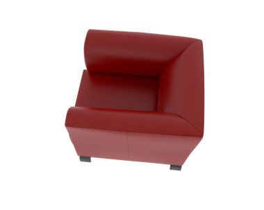 modern red armchair isolated on a white background. 3 d illustration