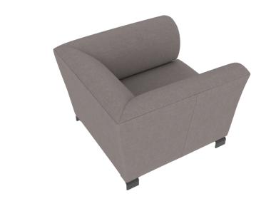 Siyah arka planda izole edilmiş beyaz bir sandalyenin 3 boyutlu görüntüsü