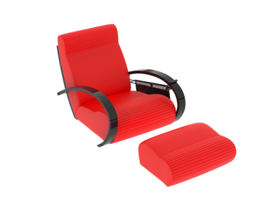red chair isolated on white background 3 d render