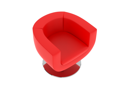 Beyaz arkaplanı olan kırmızı sandalye