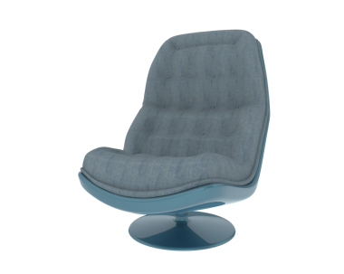 blue armchair isolated on a black background