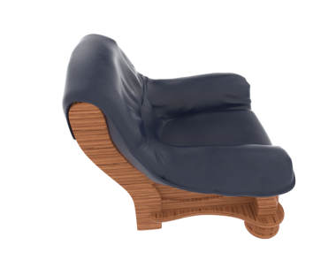 Siyah arka planda izole edilmiş modern bir sandalyenin 3 boyutlu canlandırması