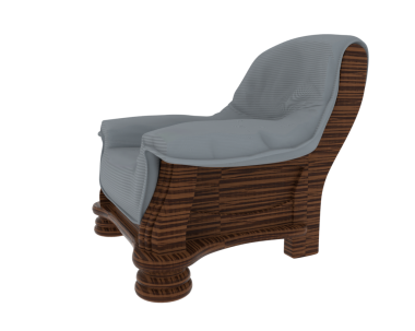 3 d rendering of a chair with black leather isolated on a black background