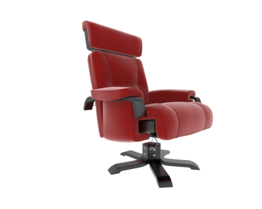 red office chair isolated on a white background