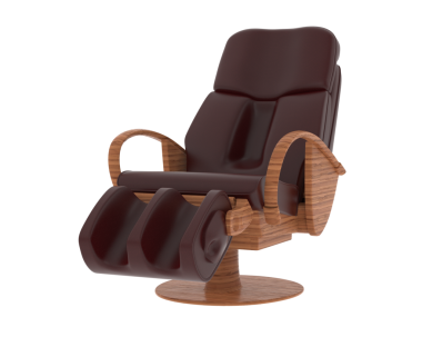 modern armchair with brown leather seat. 3 d rendering.