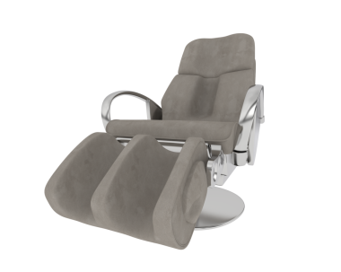 Siyah arka planda beyaz bir sandalyenin 3 boyutlu canlandırması