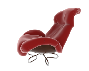 Kırmızı kanepe beyaz arkaplanda izole..