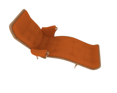 portakal sandalye beyaz zemin üzerine izole