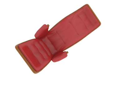a red leather belt on a white background