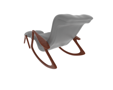 Beyaz arkaplanda bir sandalyenin 3 boyutlu canlandırması