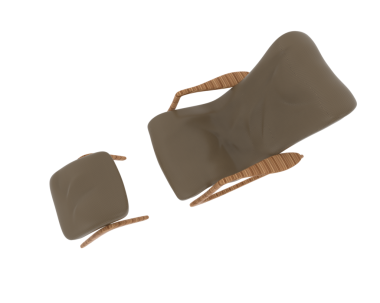 3 d render of a brown leather bag
