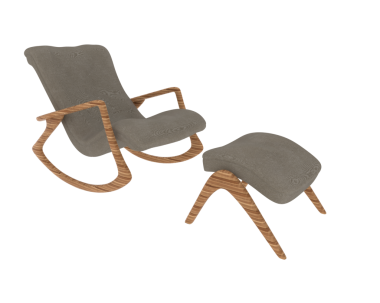 modern chair with legs isolated on white background