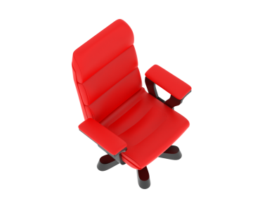 Beyaz arka planda izole edilmiş kırmızı deri sandalye