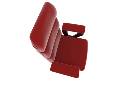 Beyaz arkaplanda kırmızı sandalye izole edildi